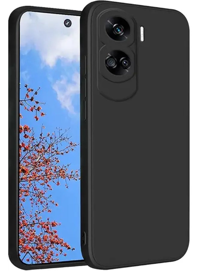 Protective Cover For Honor 90 Lite , Slim Fit Soft  Back TPU Case Flexible Silicone Cover Compatible For Honor 90 Lite - Black